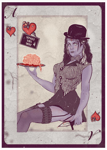 Tablestory Fanart Vintage Pinup Cards: Fire, Ace - Fire of Hearts