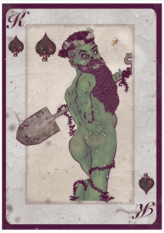 Tablestory Fanart Vintage Pinup Cards: Undead Murlin, - King of Spades